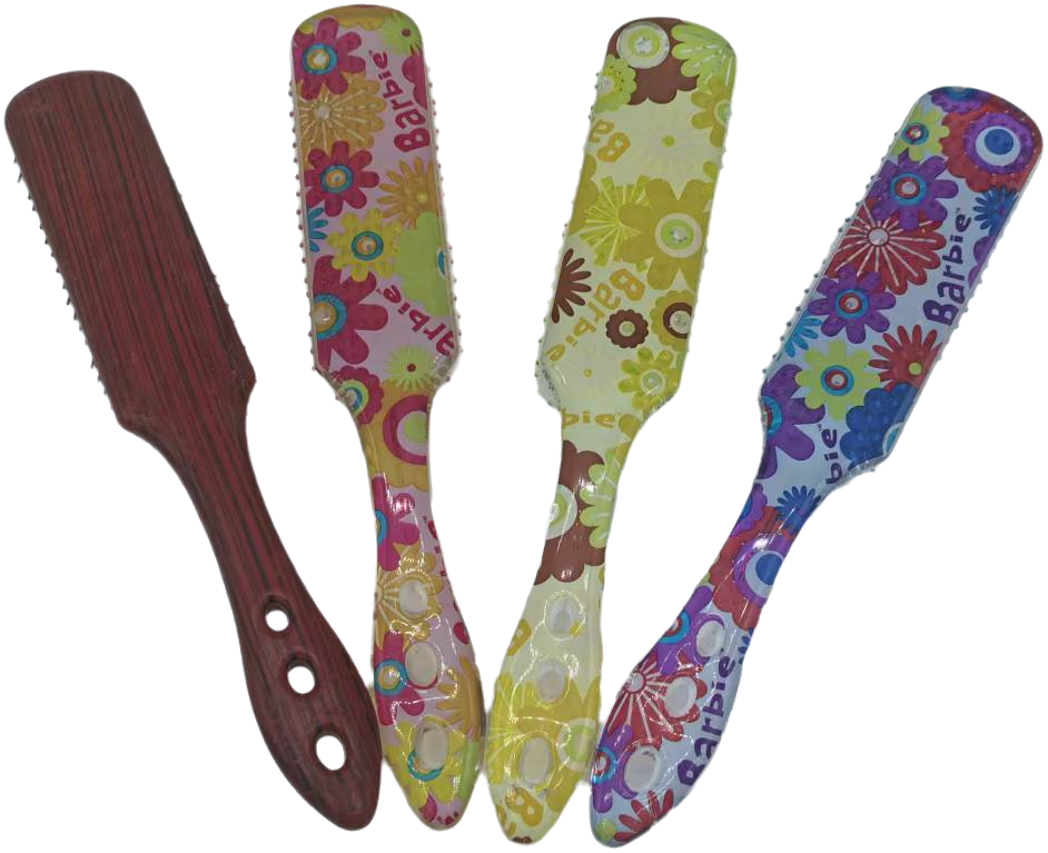 High Quality Plastic Hair Brush Printed Design Wet Hair Dry Hair Massage Comb Cosmetic Massage Hair Brush