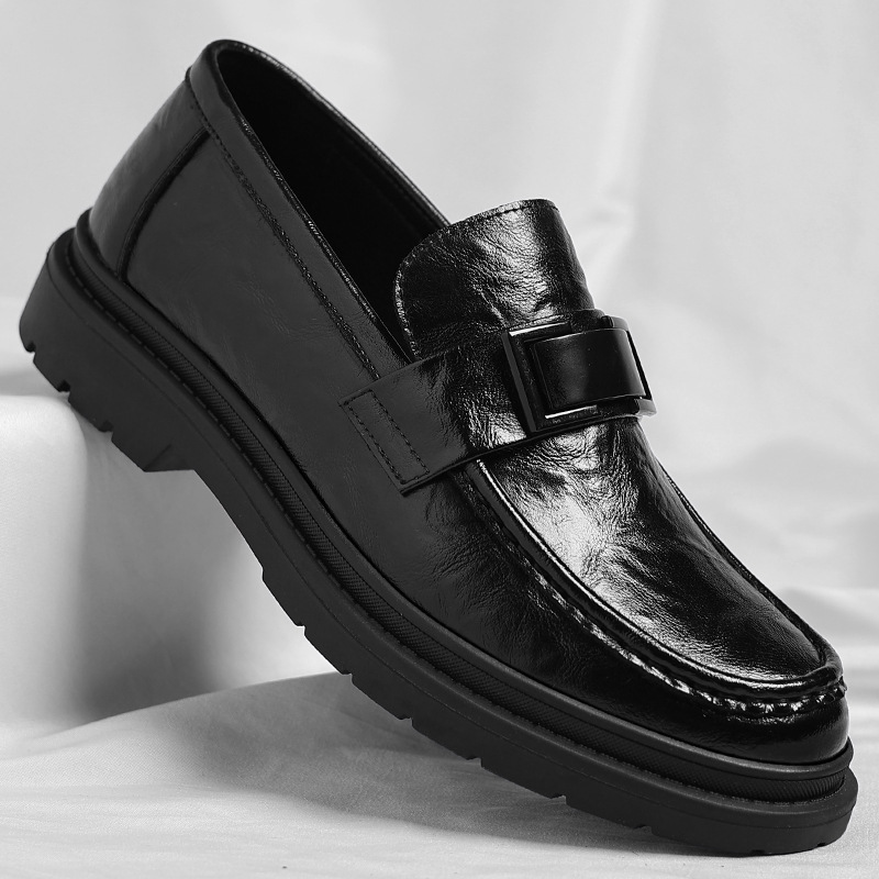 Men Business Casual Slip-On Leather Shoes Casual British Style Loafers Man Fashion Party Dress Shoes Comfy Driving Shoes 240904