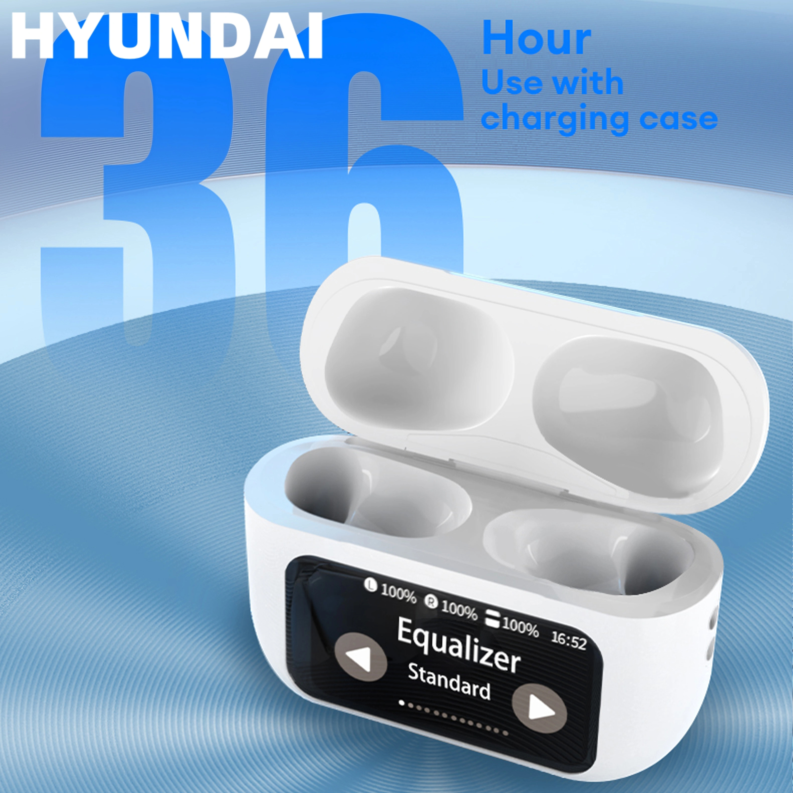 HYUNDAI HY-Y11 LCD Screen Earphones TWS Wireless Earbuds Touch Control With HIFI Sound Long Battery A9 Headphones A11 Pro