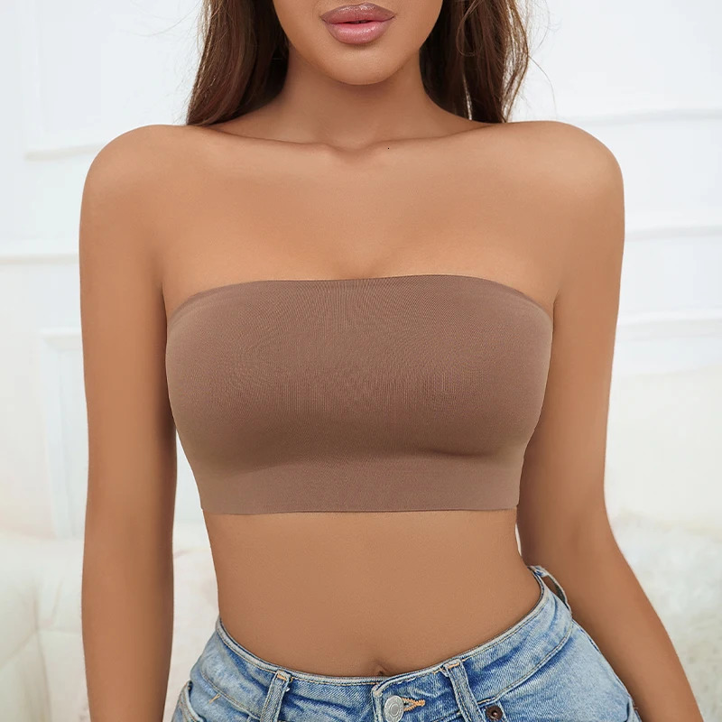 Strapless Bras Womens Tube Top Bra Female Sexy Crop Seamless Tops Girls Nonwire Bandeau Underwear Intimates Size SXL 250515