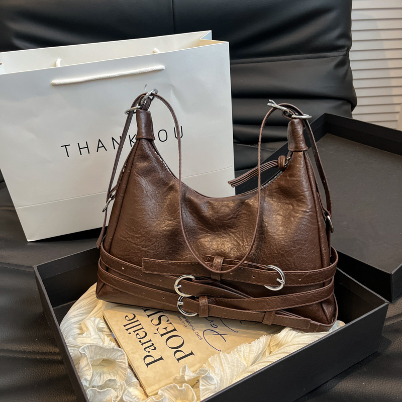 Free Delivery Designer Bag Winter Sweet Cool Hot Girl Motorcycle Underarm For Women 2025 Trendy Fashion Crescent Versatile Single Shoulder Crossbody B