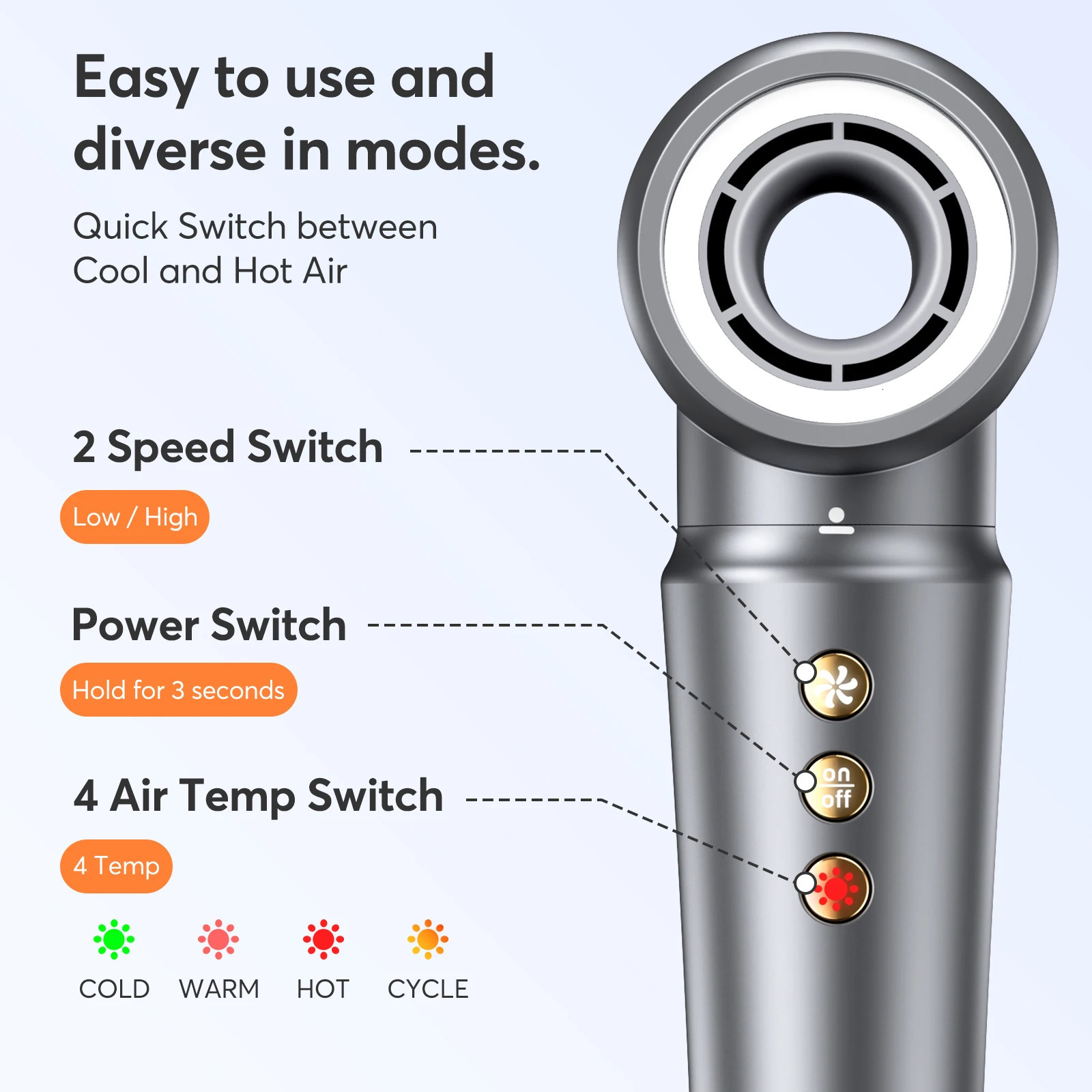 Bopcal 5 In 1 Hair Dryer Air Comb Electric Hair Curling Iron 1200W High Speed Blower Multifunctional Styling Tools Hairdryer 250513
