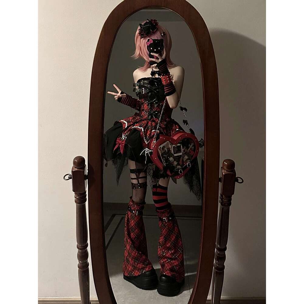 Original Lolita Dark Girl Bow Chain Love Small Pain Bag Large Capacity Y2k Subculture Jk Uniform Shoulder Messenger Bags