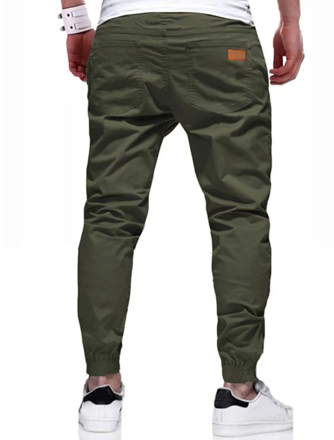 Men's Cotton Straight Utility Drawstring Cuffed Pants.
