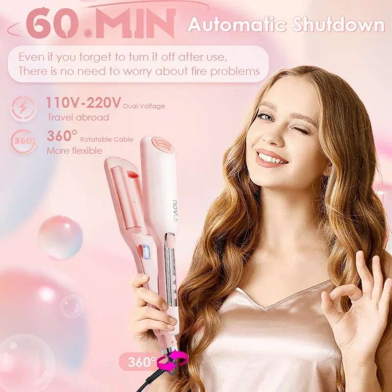 NOVUS 32MM Wave Curler French Curl Hair Styling Iron 6000w Negative Ion Fast Heating Christmas Gift