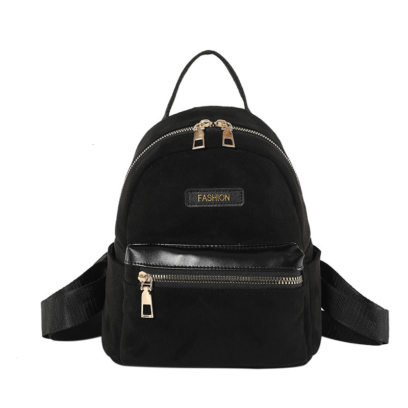 New Large Capacity Velvet Fashion Korean Edition Solid Color Trendy New Free Delivery Designer Bag Luxury Bag Student Shoulder Casual Backpack Women&#