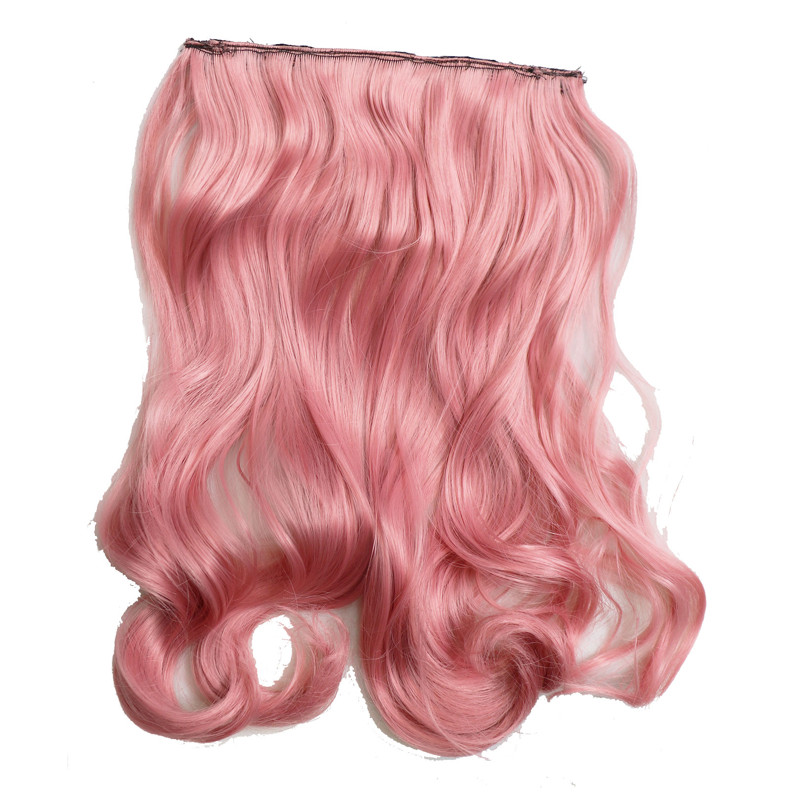 Synthetic Long Wavy 5 Clip In Hair Extensions 22Inch Synthetic Fiber Heat Resistant Hairpiece Black Pink False Hair Daily Use