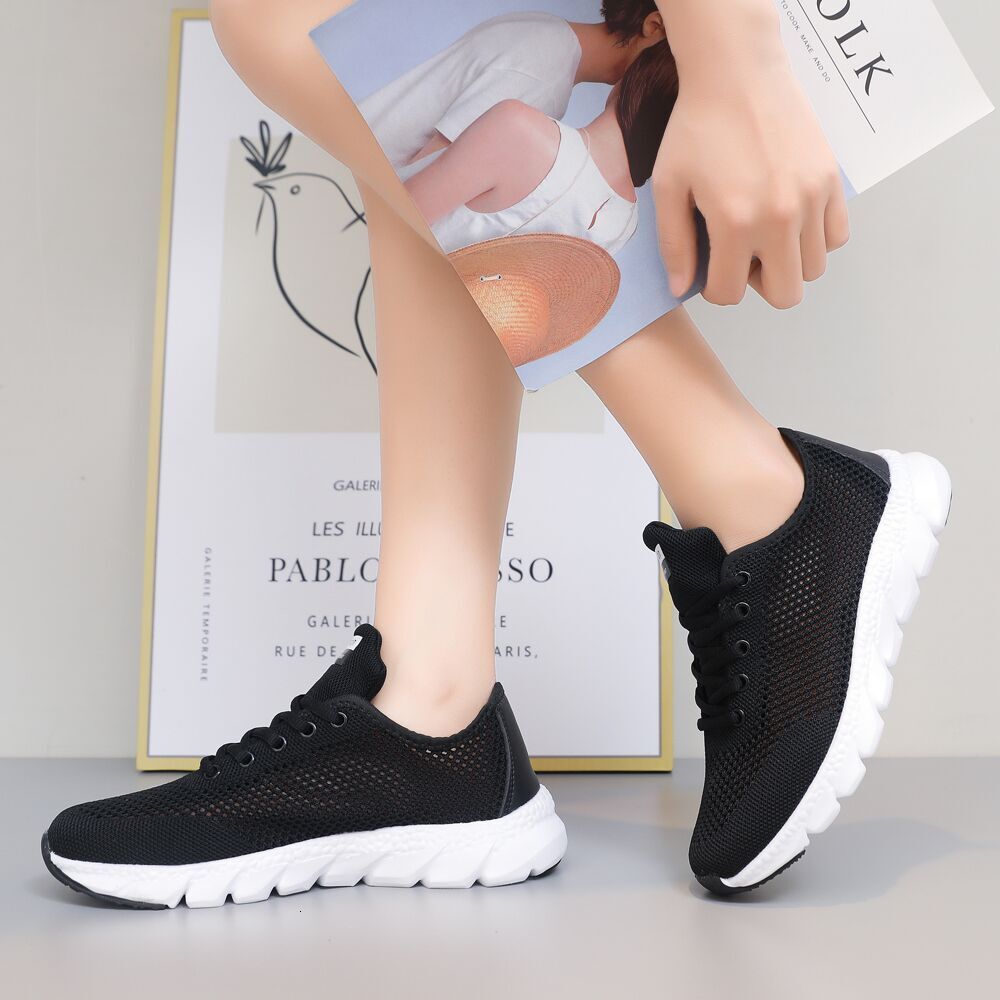 Large Size New Sports Summer Hollow White Ultra Light Casual Shoes Running Shoes Women S Mesh Ddmysaturn
