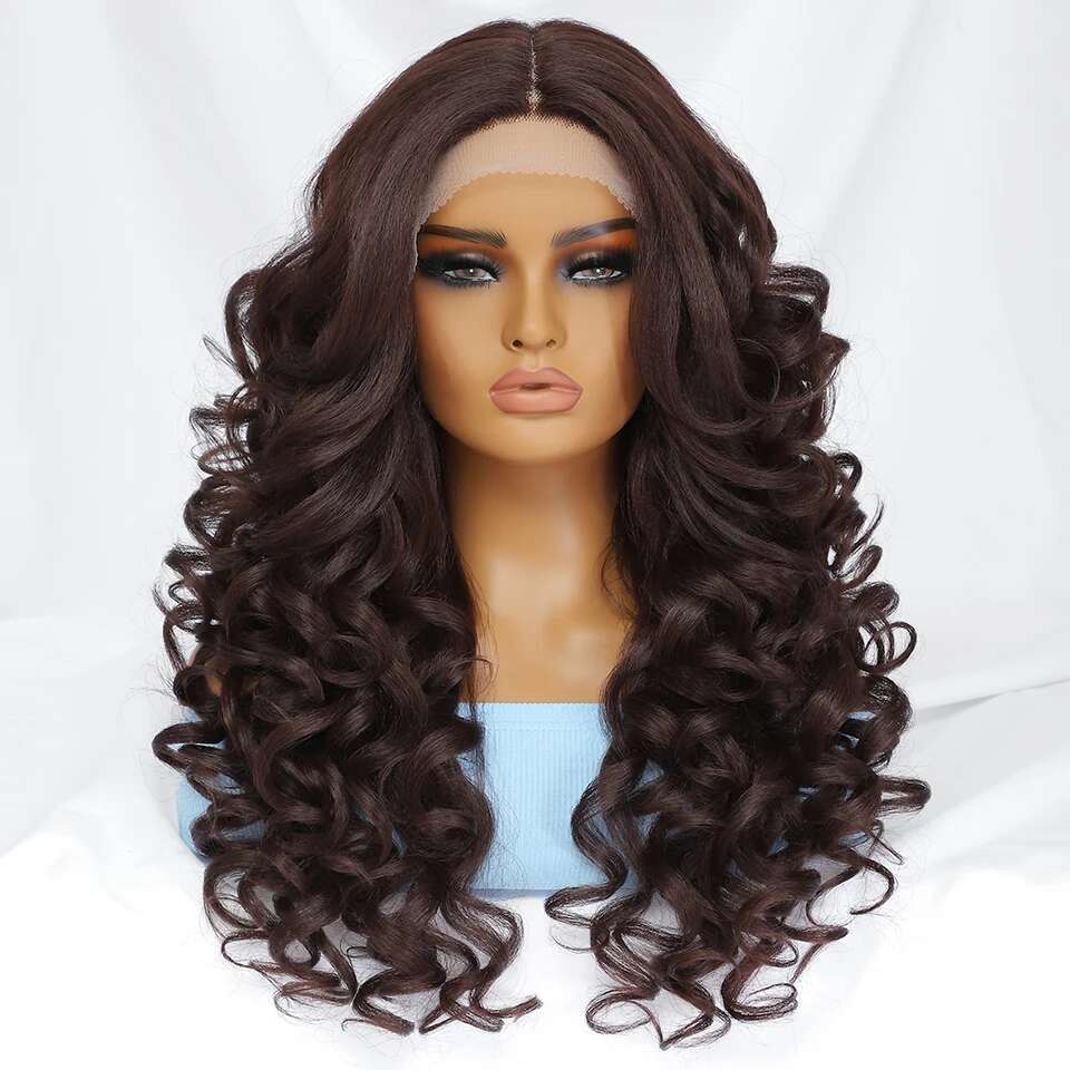 Black Brown Curly Synthetic Front Wigs For Women Blonde Orange Female Lace Wig 13X4.5X1 Cosplay Hair Daily Use