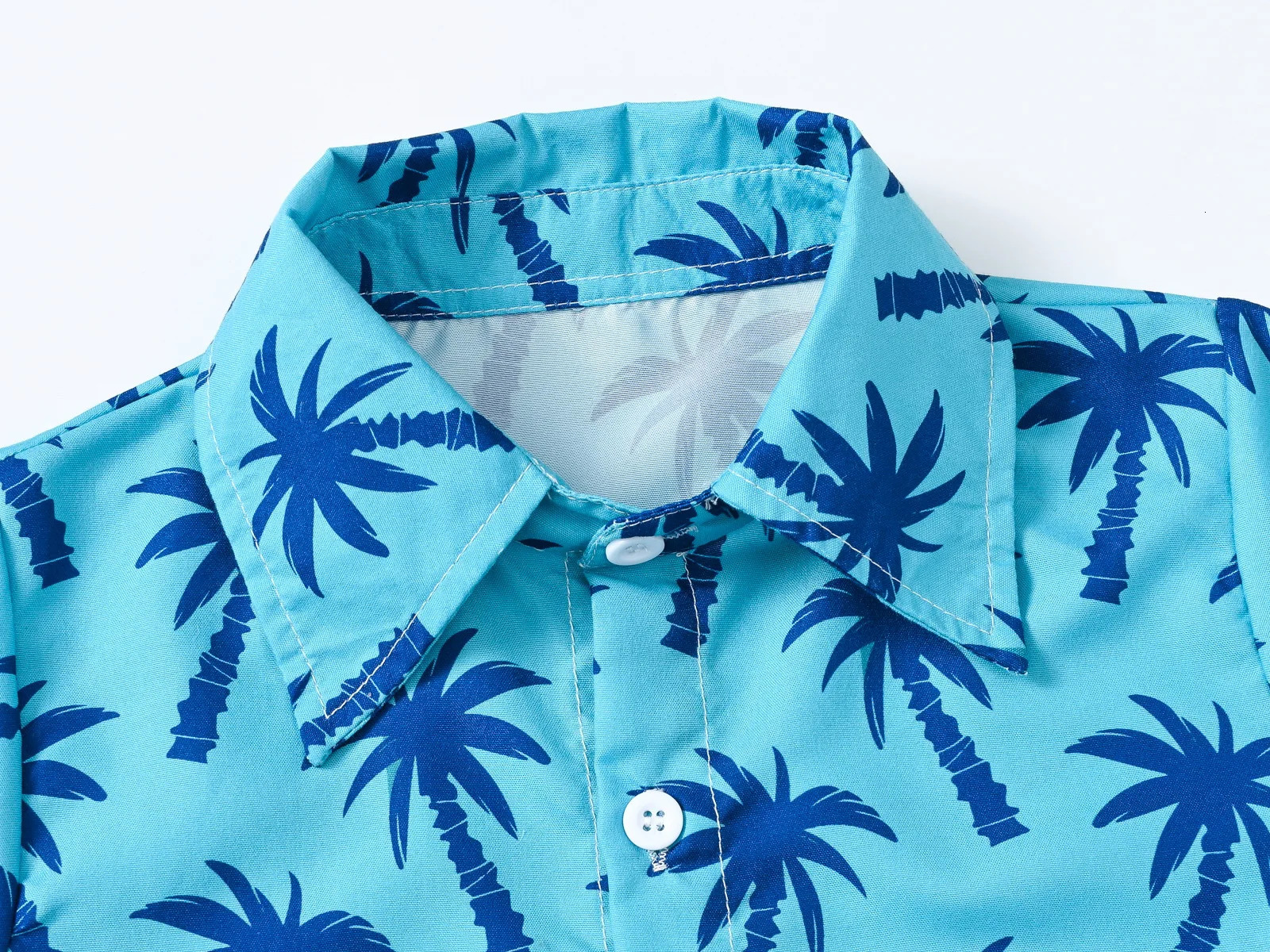 Beach wind holiday wind print casual boys shirts Summer childrens short sleeve fashion lapels cool coconut tree Korean shirt 250515