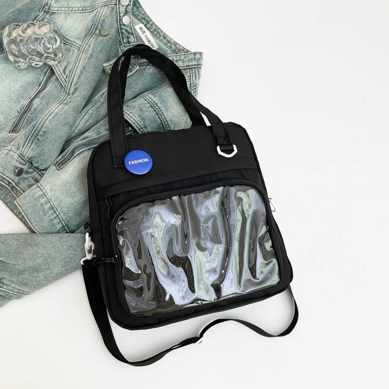 Free Delivery Designer Bag 2025 Winter Casual Crossbody Versatile Transparent Baby Bag Single Shoulder Canvas Large Capacity Campus Commuter Luxury Ba