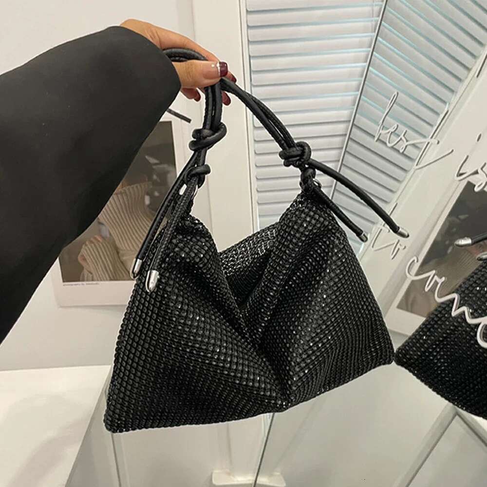 Fashion Rhinestones Evening Clutch Women Shiny Tote Handbag Dinner Party Wedding Purse Elegant Sparkly Shoulder Underarm Bag