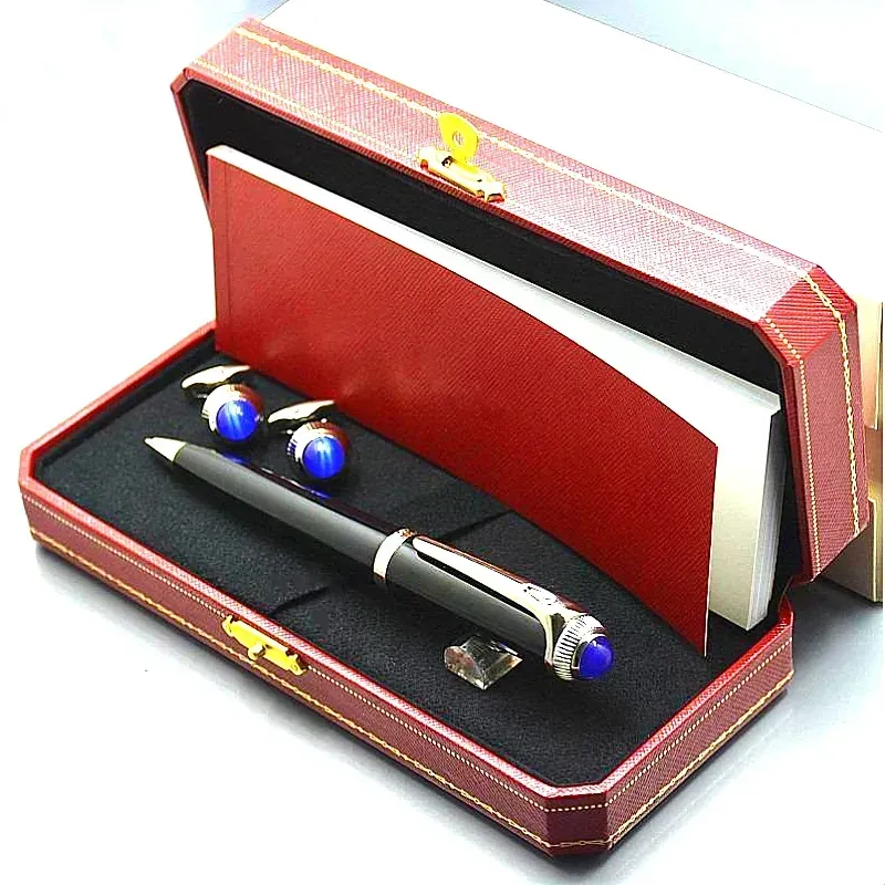 wholesale Promotion Christmas Gift Branding Metal Ballpoint Pen Office Writing Ball Pens Can Select With Man Shirt Cufflinks And Original Box Packagin