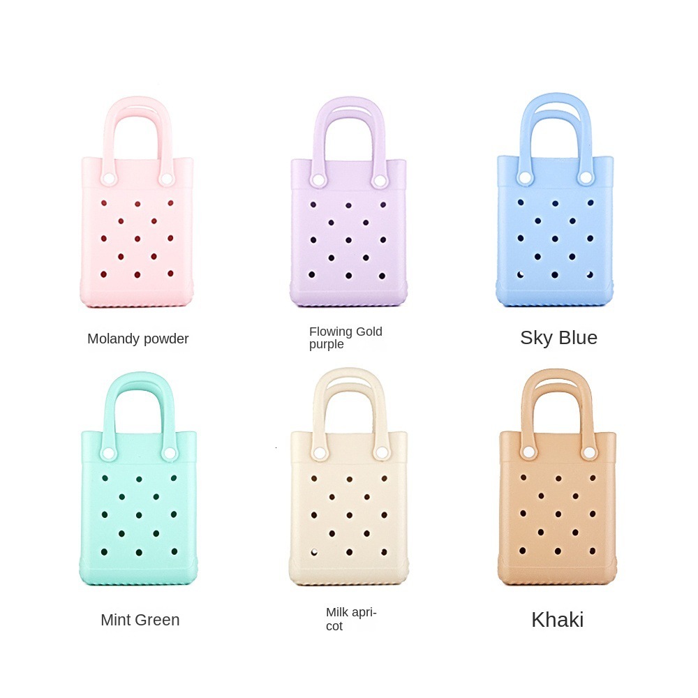 EVA And Cute Small Square Cartoon Ins Hole Jelly Beach Handbag Shoulder Bag