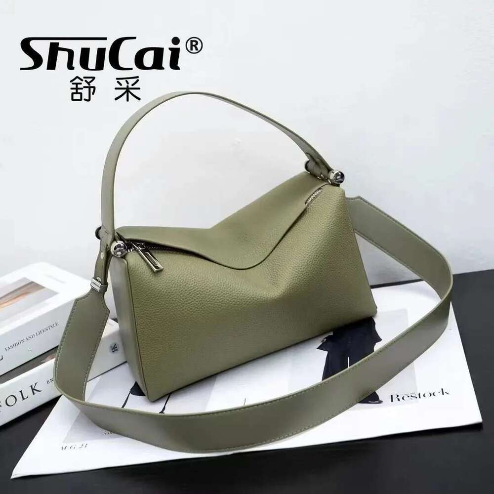 Cowhide Women's Purple Armpit 2025 New Designer Fashion Genuine Leather Shoulder Crossbody Boston Pillow Bag Female