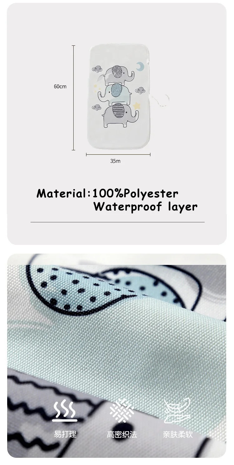 HappyFlute Washable Baby Diaper Changing Mat Soft Cotton Portable Changing Pad Waterproof Cover Mattress for Baby 250515