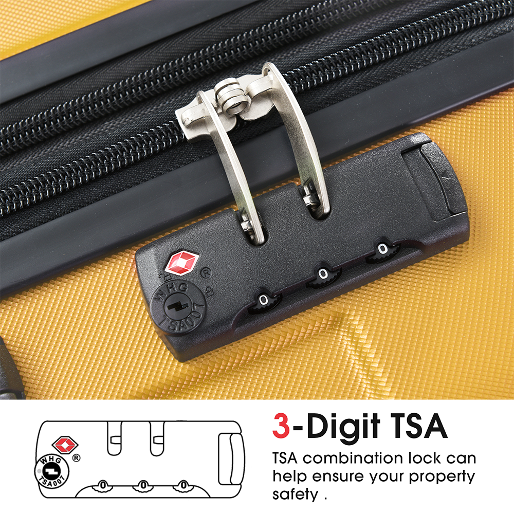 Luggage Sets 3 Piece, Expandable Hard shell ABS Suitcases with Double Spinner, Travel luggage Set with TSA Lock allows for wide luggage travel (20/24/