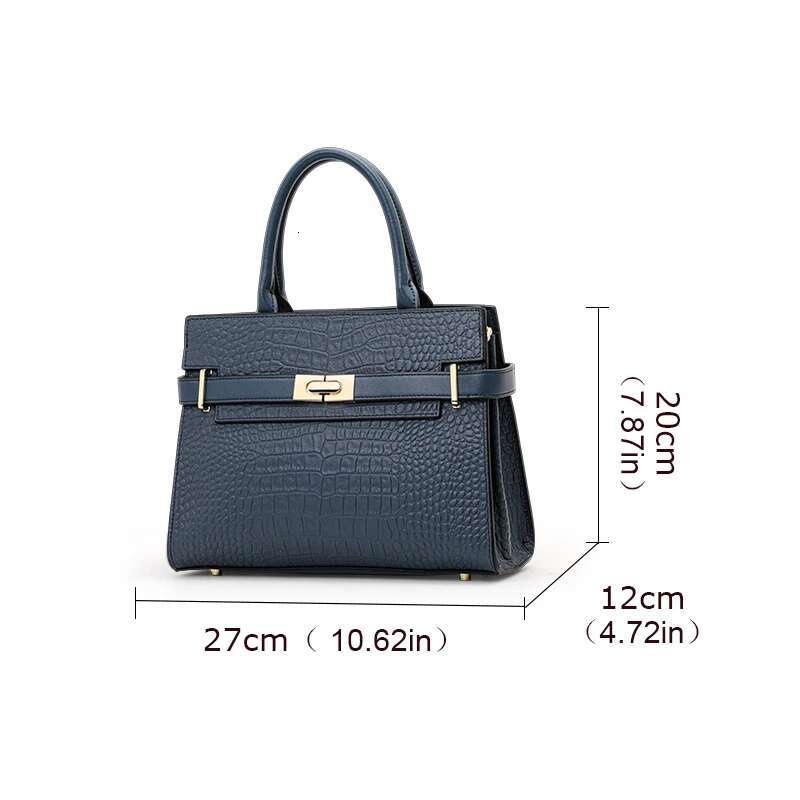 Aidrani Genuine Cowhide Handheld Tote Crocodile Pattern Banquet 2025 Large Capacity Detachable Strap Shoulder Bag