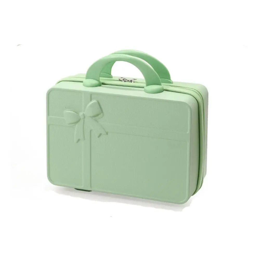 Durable 14 inch Mini Travel Suitcase ABS Large Capacity Cosmetic Box Bow Zipper Boarding Case 250514