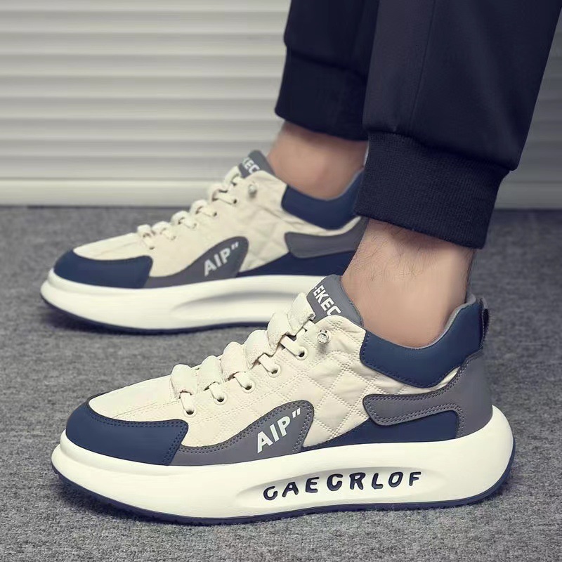 Men's fashionable sports casual running thick soled height increasing dad men's versatile white shoes, trendy shoes