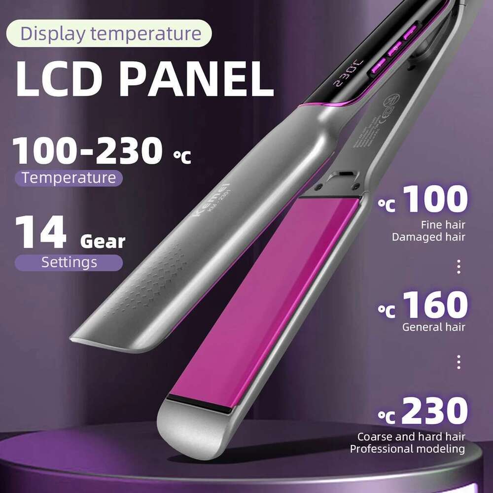 Kemei Professional Straightener With LCD Ceramic Ionic Fast Heat-Up Hair Flat Negative Ion Iron Styling Tools KM-2301