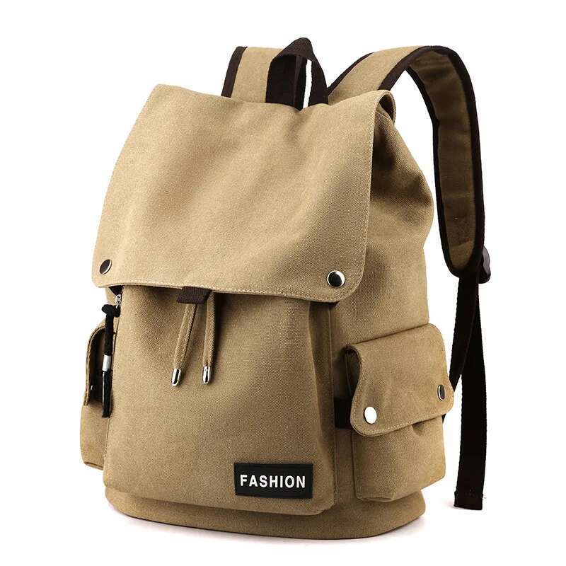 Retro canvas computer backpack, large capacity, casual simple, high school and college backpack