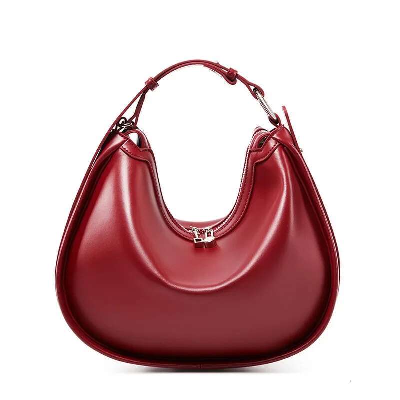 Women's Genuine Armpit Crescent Bags 2024 New Simple Shoulder Crossbody Leather Bag