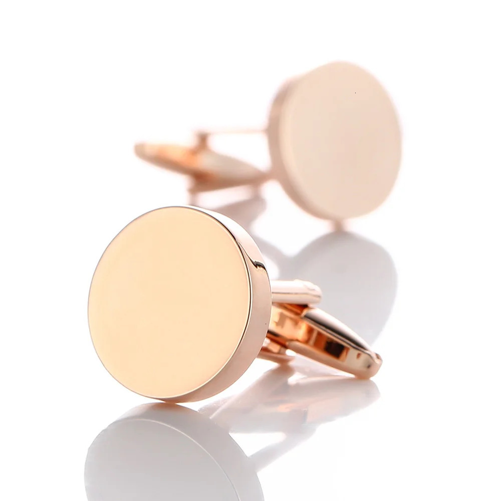 High Quality Blank Mens Cufflinks French Style Shirt Gold Plated Simple Cuffs Buttons Copper Metal Gemelos Male Jewelry Accessor 250515