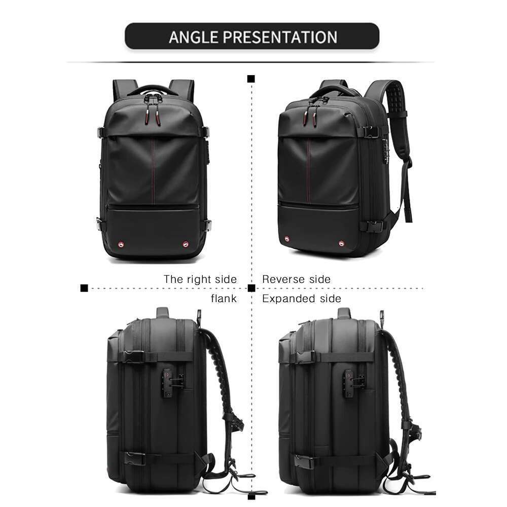 3Pcs Travel Vacuum Compression 17 Inch Laptop Business Large Capacity Expanded Backpack With Anti-Theft Lock