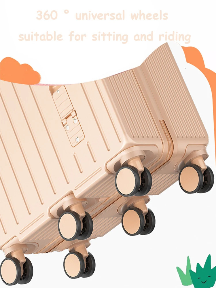 est Luggage Sitting and Riding Mini 20 Inch Travel Boarding Suitcase Six Wheels With Folding Foot Pedal 250514