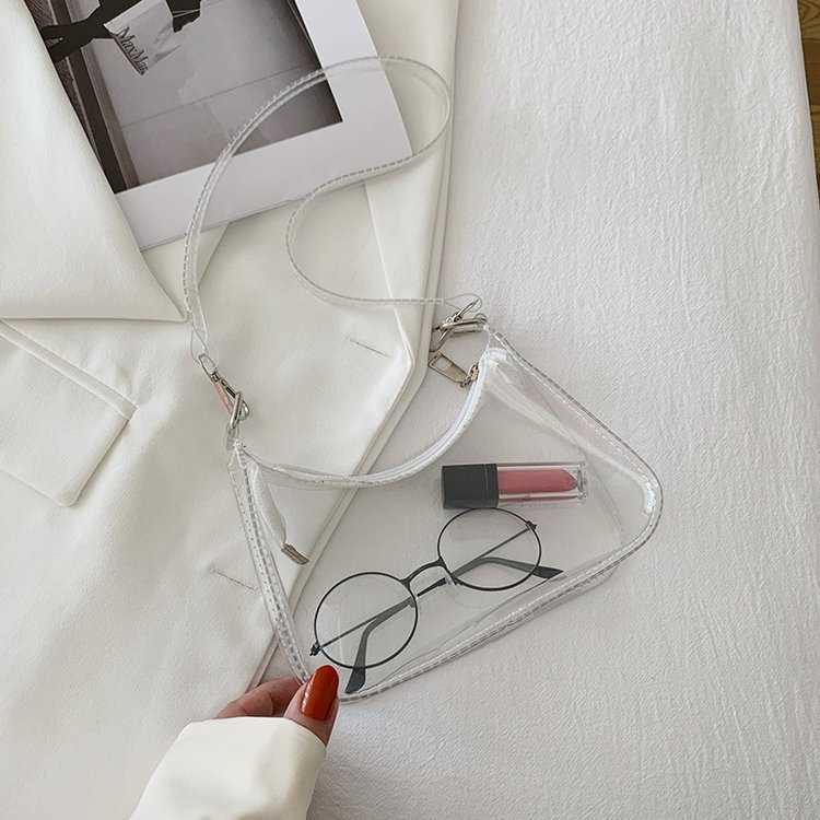 Transparent Bag Womens New Trendy Korean Version Fashion Jelly Bag Famous And Stylish One Shoulder Armpit Bag