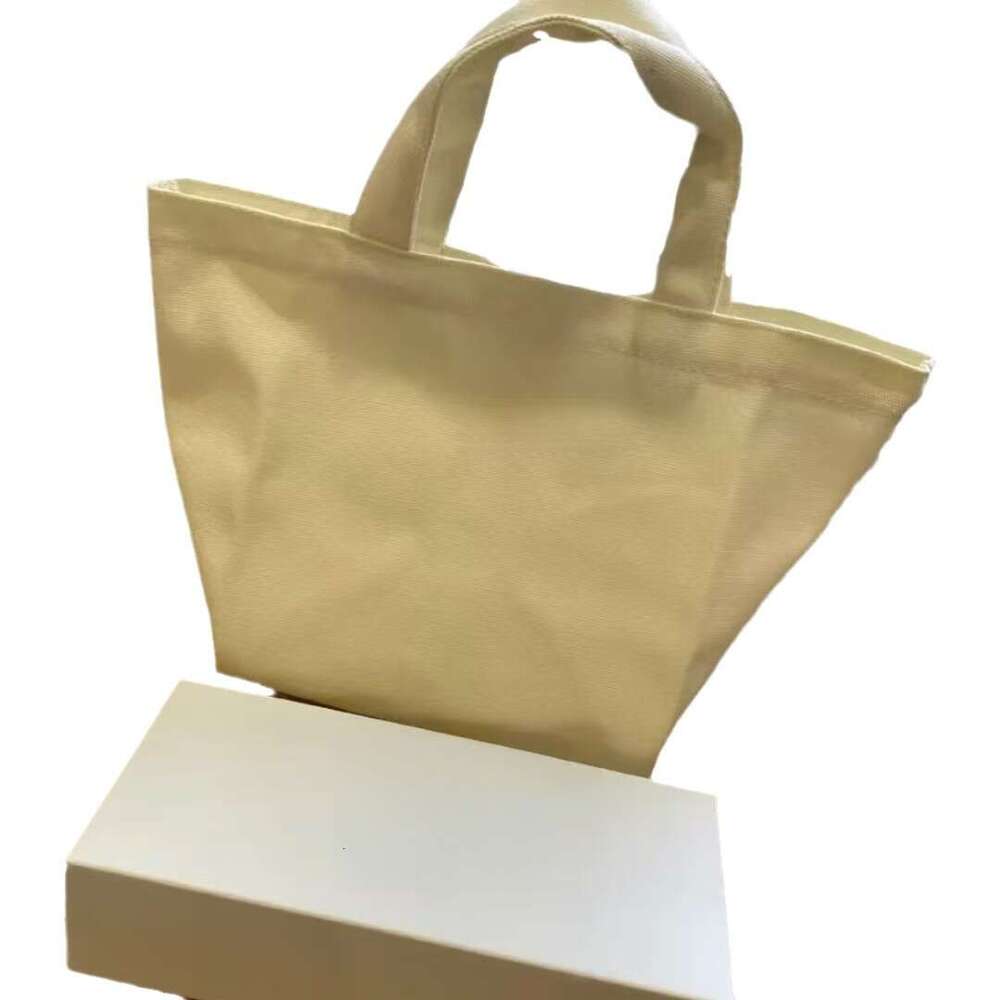 New Canvas Hand-Held Shoulder Bag, Daily Commuting, Work, Shopping Bag With Box, White B5