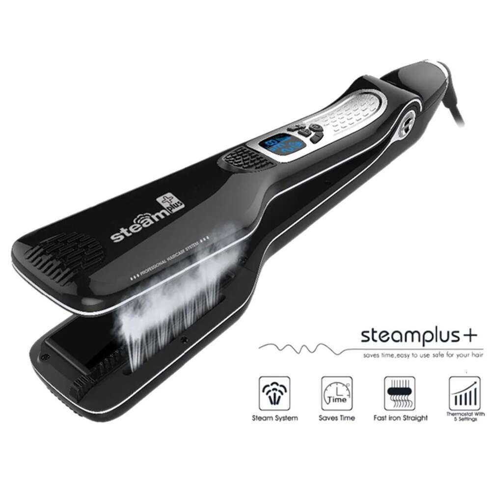 Curlers For Women Straightener Steam Titanium Ceramic Flat Professional Electric Comb Hair Curling Iron Styler