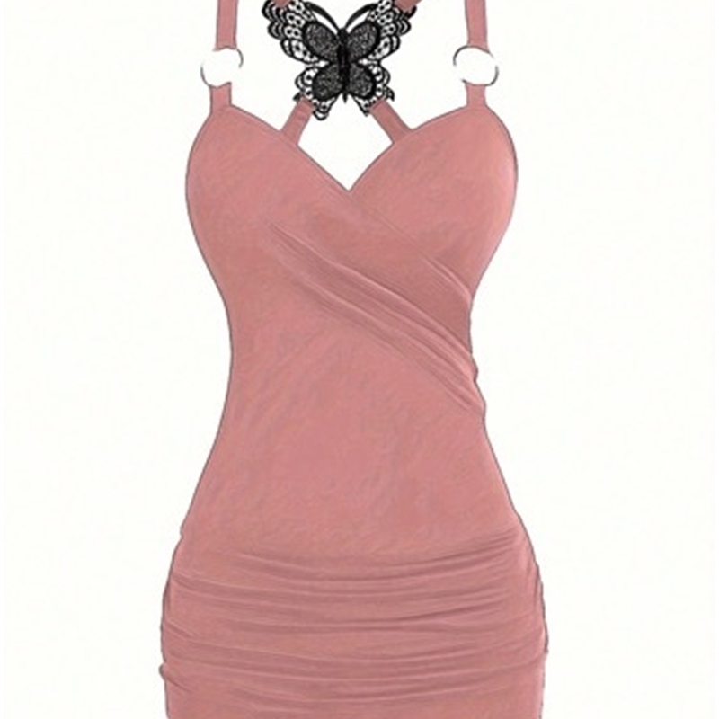 Two piece set of oversized brushed butterfly lace lotus pink patch top tie dye wide leg pants 250506