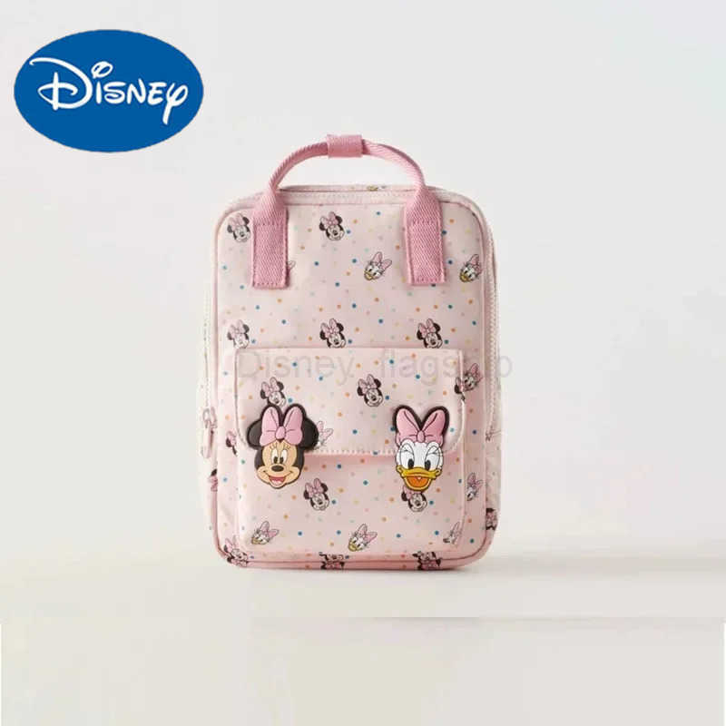 Disney Fashion Children Bags Baby Minnie Mouse Printed Backpack Kindergarten Cartoon SchoolbagXJ250515