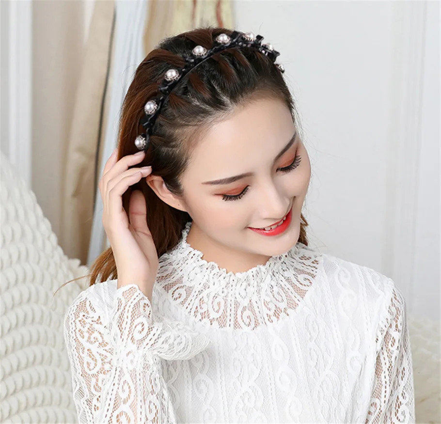 Unisex Alice Pearls Elegant Hairbands Men Women Sports Headband Double Bangs Hairstyle Make Up Hairpins Fashion Hair Accessories 250509