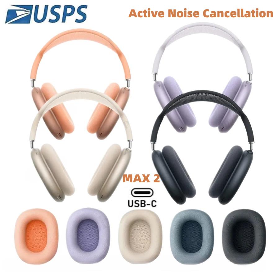 USA Stock for Apple Airpods Pro 2 Max Bluetooth Headphone Maxes Earbuds Accessories Airpod TPU Silicone Case AirPodsPro Max 2 Noise Cancelling Headset Cover Case