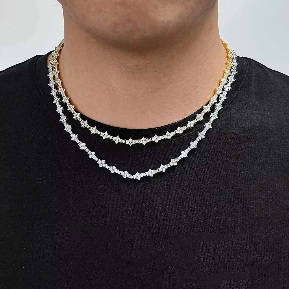 6.5mm Moissanite Tennis Chain S925 Silver Womens Hip Hop Necklace Personalized Jewelry