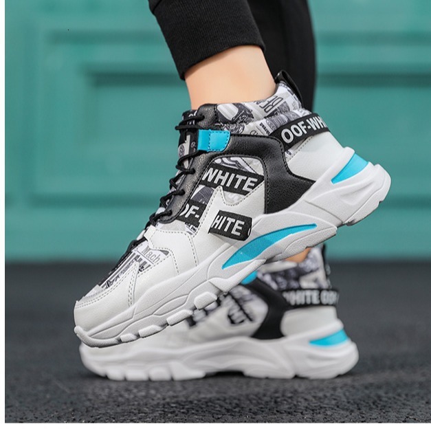 High top 2025 new Korean version sports men's fashionable youth dad trendy shoes