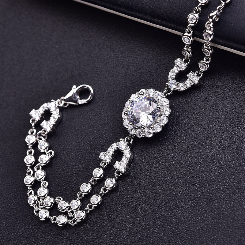 2CT Moissanite S925 sterling silver starry sky bubble bracelet, high-end, light luxury, fashionable and individual rose bubble mat women's bracel