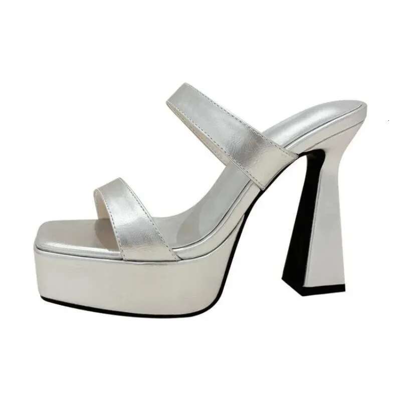 New Summer Platform High Heel Women Slippers Fashion Open Toe Ladies Outdoor Night Club Dress Stripper Shoes
