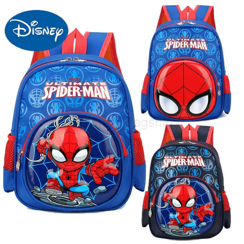 Disney Spiderman Backpack Spider-man Schoolbag Children Spider Man Double Shoulder Bag Student Storage Pouch Boy Gift Anime Figures KidXJ250515