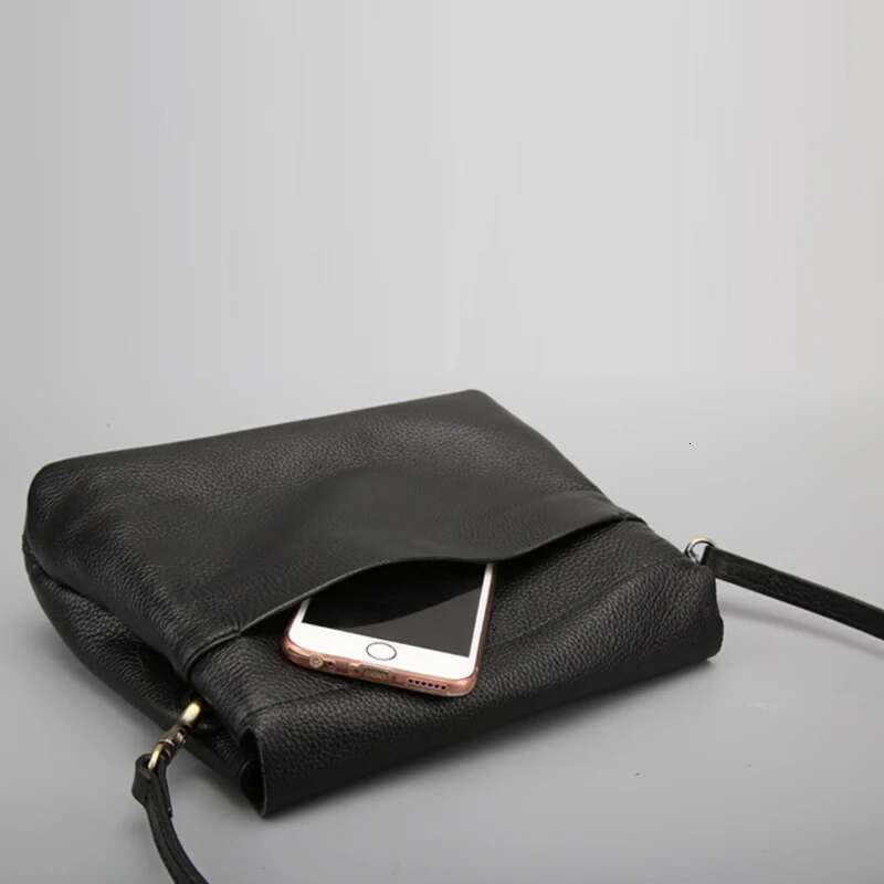 Genuine Female Real Cowhide Leather Crossbody Handbag Casual Messenger Bags Solid Large Capacity Shoulder Bag