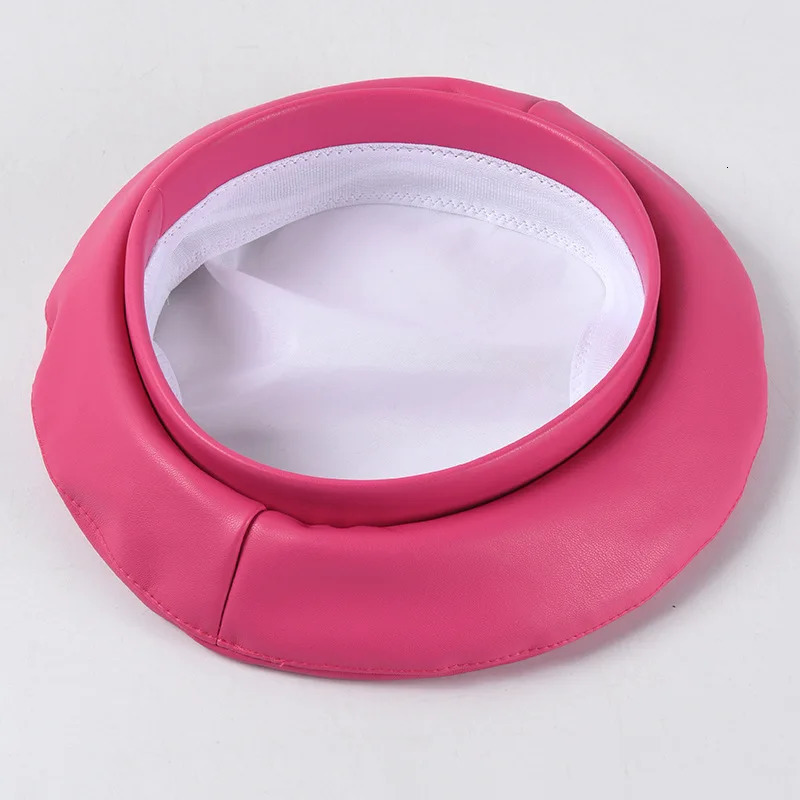 USPOP Autumn Winter Hats Women Berets Solid color PU Leather Beret Hat Rose red Berets 250514