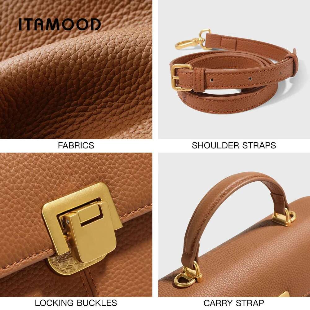 ITAMOOD Genuine Leather Handbag For Christmas Women Large Capacity Tote Crossbody Shoulder Bag Satchel Purse Fashion Versatile