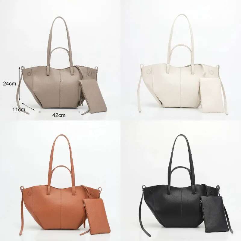 Tote tote bag, large capacity, commuting, high-end feel, delicate armpit, hand-held, cowhide