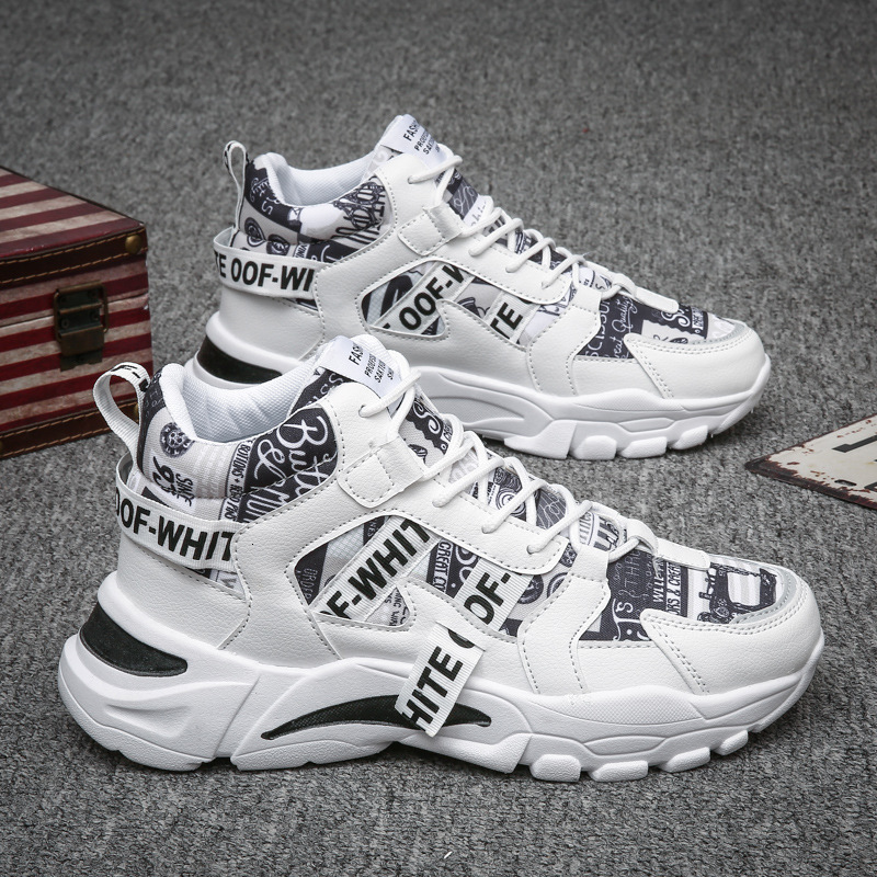 High top 2025 new Korean version sports men's fashionable youth dad trendy shoes