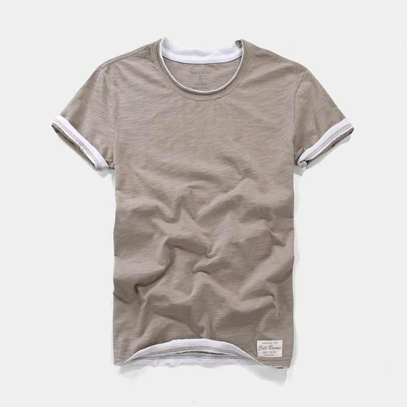2025 Summer New Short Sleeve Thin Bamboo Knot Round Neck Designer Design Men's Half Shirt Casual Cotton T-shirt