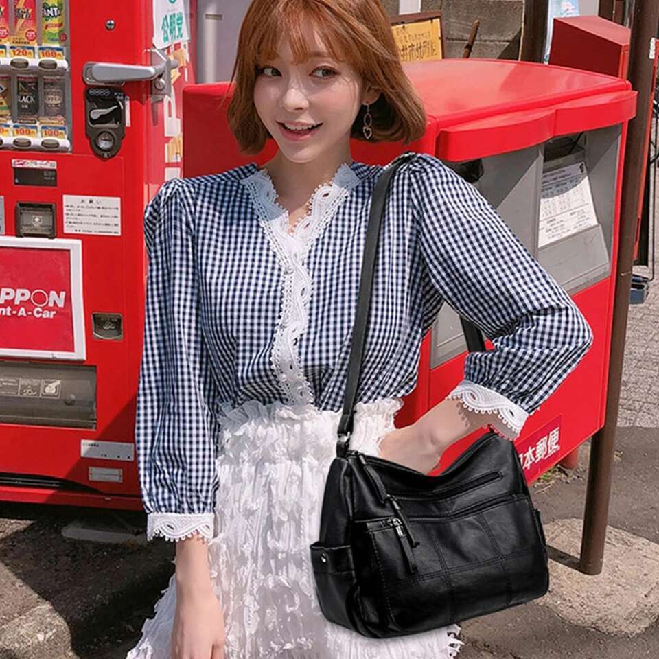 Two Layers Genuine Brand Leather Shoulder Messenger Handbags Designer High Quality Crossbody Bags For Women Sac