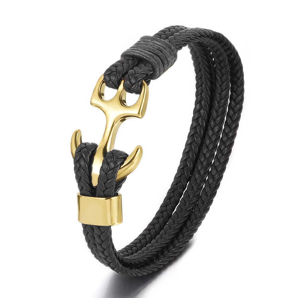 Classic Timepiece Complement: Elegant Multitiered Leather Plus Strong SS+Ti Alloy Anchor Strap Featuring a Practical Magnetic Lock Mechanism